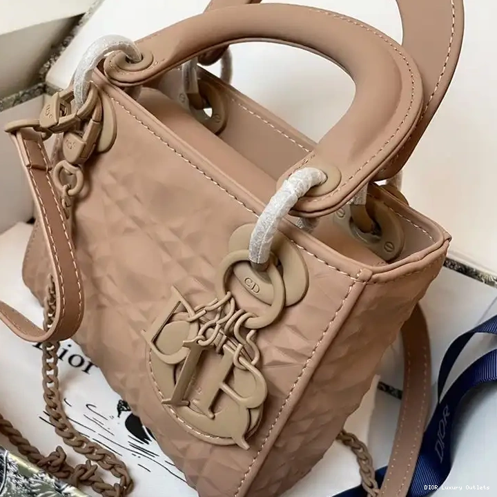 Cheap Apricot Lady Frosted Mini Ultramatte Dior Cannage Bag Calfskin 0616 Luxury